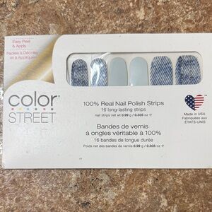 Color Street Denim Print & Pale Blue Nail Strips